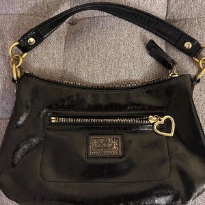 Shiny Black Shoulder Bag